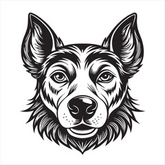 dog head silhouette vector style
