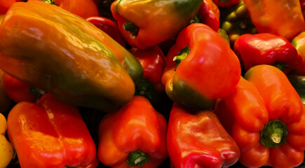 bunch of red peppers for cooking