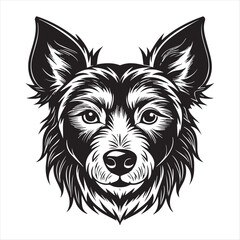 dog head silhouette vector style