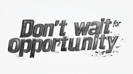 Fototapeta premium Don't Wait for Opportunity Inspirational Typography Design Image