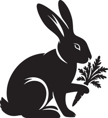 Obraz premium Rabbit black silhouette vector
