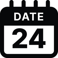 Date 24 calendar icon design vector illustration