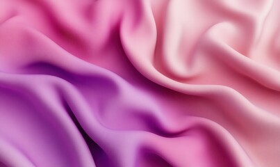 Fototapeta premium Pink and purple ombre fabric texture, draped waves, close-up studio shot, background blur
