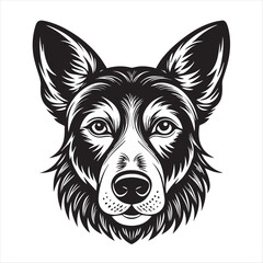dog head silhouette vector style