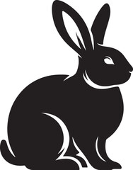 Obraz premium Rabbit black silhouette vector