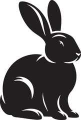 Obraz premium Rabbit black silhouette vector