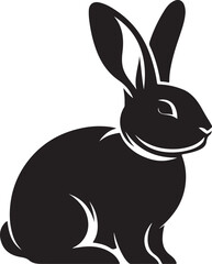 Obraz premium Rabbit black silhouette vector