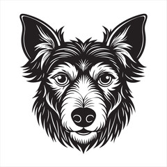 dog head silhouette vector style