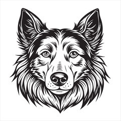 dog head silhouette vector style