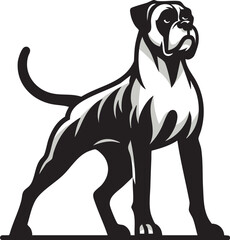 Elegant Boxer Dog Sketch in Stylized Design