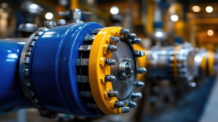 Fototapeta premium Industrial Piping Connection Detail