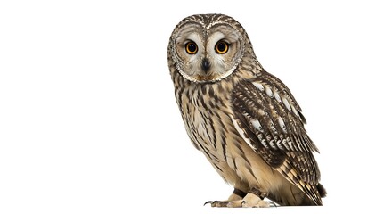 Sharp-Eyed Owl Portrait: A Detailed Wildlife Photograph AI Generated