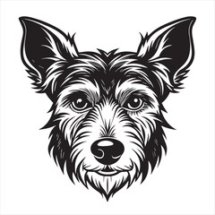 dog head silhouette vector style