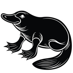 AdPlatypus Silhouette isolated on white background Minimalist Platypus vector shape iconobe Illustrator Artwork