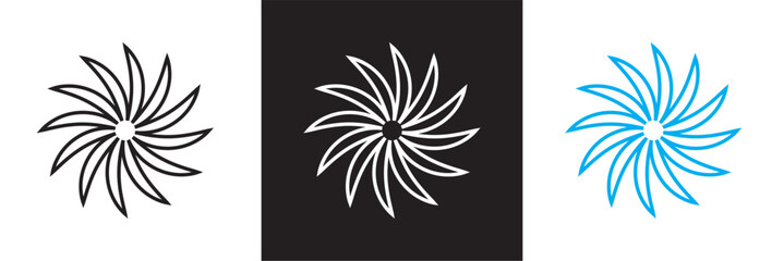 Spiral icon . Hypnotic Spiral symbol. Vector for websites, mobile interfaces, presentations, banner, visual branding etc. Vector illustration. isolated on white and black background. EPS 10