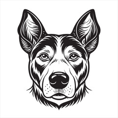 dog head silhouette vector style