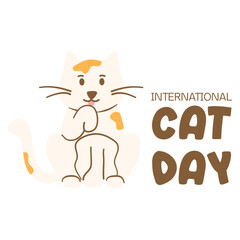 international cat day on August 8. Funny cartoon cat.eps
