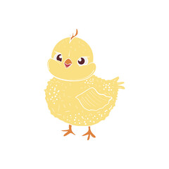 Cute easter chick . Yellow isolated chicken, in vector technique. Create pattern, banner, fabric
