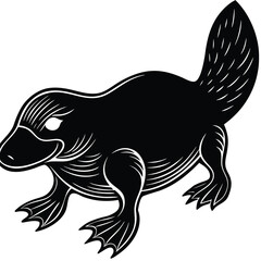 AdPlatypus Silhouette isolated on white background Minimalist Platypus vector shape iconobe Illustrator Artwork