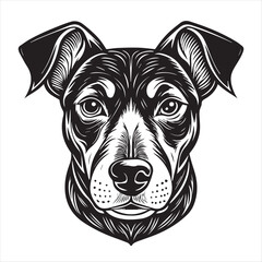 dog head silhouette vector style