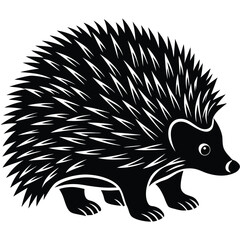 Adobe Illustrator ArtNorth American Porcupine Vector Silhouette, Porcupine Illustration, Porcupine Art Hand Drawn Line Art, Hedgehog in White Backgroundwork