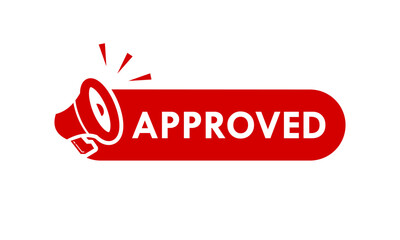 Approved design logo template illustration