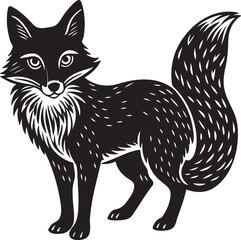 Obraz premium a stand black fox silhouette for t shirt design 