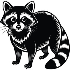 Adobe IllRaccoon Vector Silhouette, Raccoon Illustration, Raccoon Art Hand Drawn Line Art.ustrator Artwork