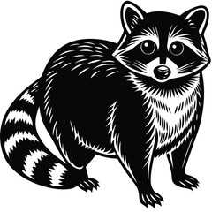 Adobe IllRaccoon Vector Silhouette, Raccoon Illustration, Raccoon Art Hand Drawn Line Art.ustrator Artwork