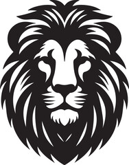 Obraz premium Lion head black silhouette vector