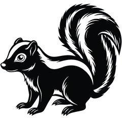 Adobe IllustratSkunk Vector Silhouette, Skunk Illustration, Skunk Art Hand Drawn Line Artor Artwork