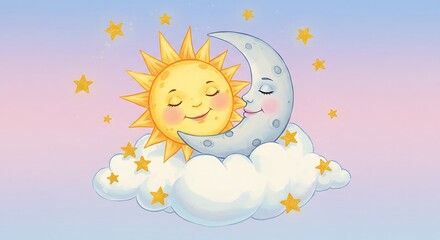 Celestial Embrace: A Pastel Dream AI Generated