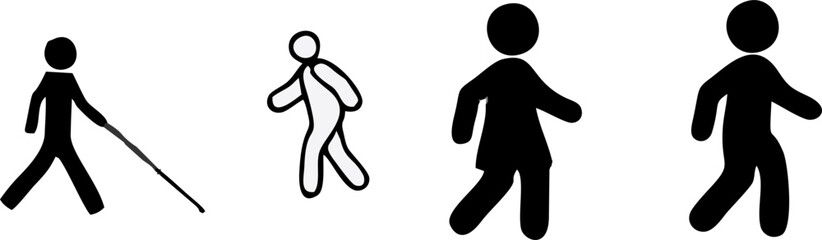 business man walk cycle sprite sheet, Animation frames, silhouette, Loop Animation