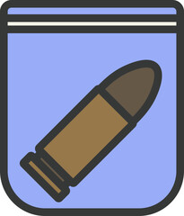 Bullet Evidence Filled Line Icon