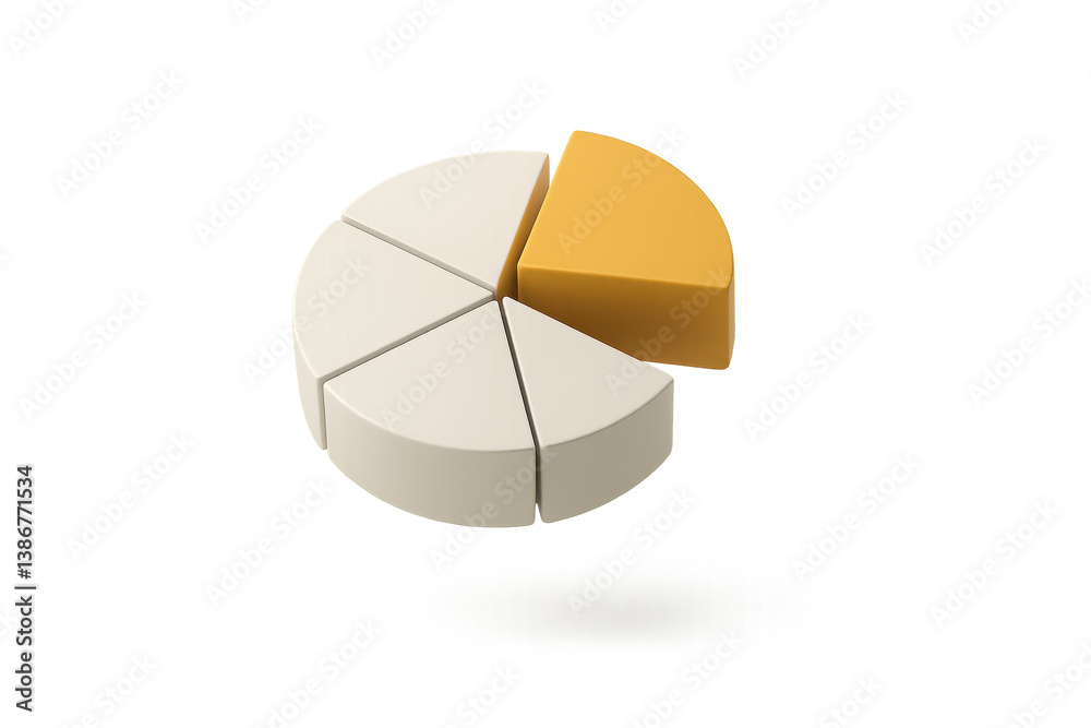 Poster pie chart slice: a dynamic pie chart representing data analysis and market share, symbolizing growth