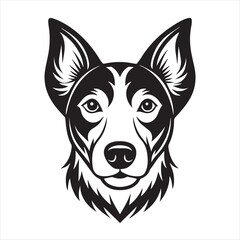 dog head silhouette vector style