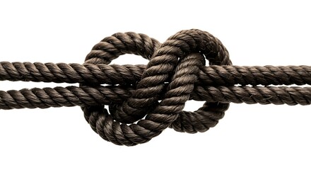 Intertwined Rope Knot: Close-up Studio Shot AI Generated