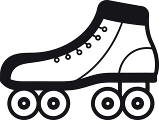Line art of a roller skating shoe vector 