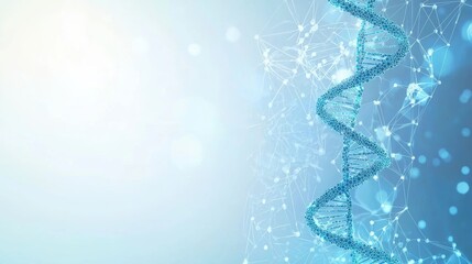 Abstract blue wave dna structure clean medical background digital art high fidelity scientific concept