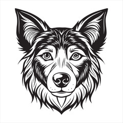 dog head silhouette vector style