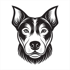 dog head silhouette vector style