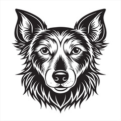 Fototapeta premium dog head silhouette vector style