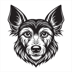 dog head silhouette vector style