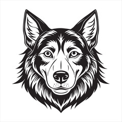 dog head silhouette vector style