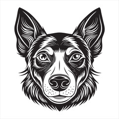 dog head silhouette vector style