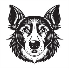 dog head silhouette vector style