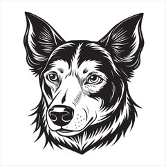 dog head silhouette vector style