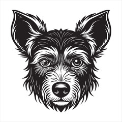 dog head silhouette vector style