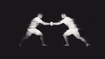 Obraz premium Two boxers engaged in a fierce match