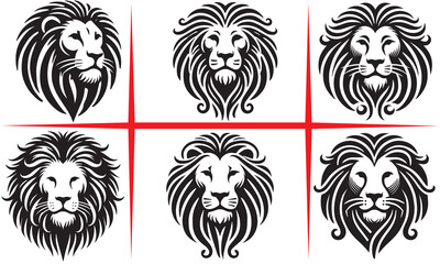 Obraz premium Noble Lion Silhouette head